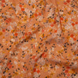 Cotton Crepe - Peach, Red and Golden Yellow Spotty Florals - Mood Exclusive Dancing Drifts Print