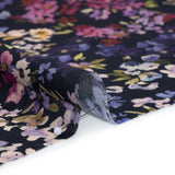 Cotton Crepe - Navy, Magenta and Indigo Little Watercolor Flowers - Mood Exclusive Sonnet for Summer Print