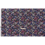 Cotton Crepe - Navy, Magenta and Indigo Little Watercolor Flowers - Mood Exclusive Sonnet for Summer Print