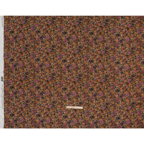 Cotton Crepe - Brown, Purple and Yellow Little Flowers - Mood Exclusive Crocus Confetti Print