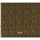 Cotton Crepe - Green, Orange and Berry Purple Floral - Mood Exclusive Mossy Meadow Print