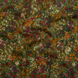 Cotton Crepe - Green, Orange and Berry Purple Floral - Mood Exclusive Mossy Meadow Print