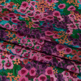 Cotton Crepe - Pink, Purple and Green Popping Flowers - Mood Exclusive Poppy Parade Print