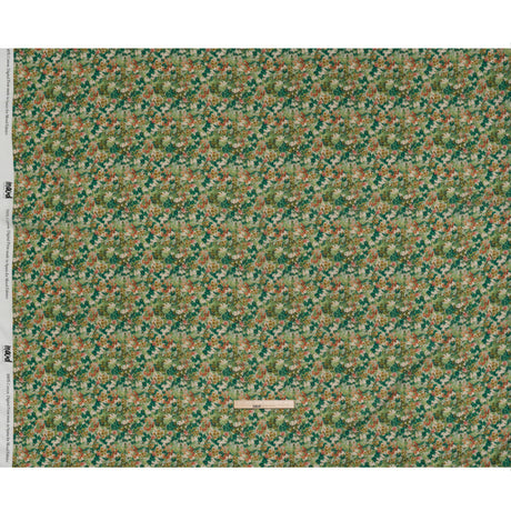 Cotton Crepe - Green, Orange and Cream Little Flowers - Mood Exclusive Greenhouse Garden Print
