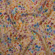 Cotton Crepe - Taupe and Rainbow Painted Flowers - Mood Exclusive Prismatic Petals Print
