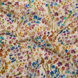 Cotton Crepe - Cream and Rainbow Painted Flowers - Mood Exclusive Prismatic Petals Print