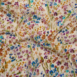 Cotton Crepe - Cream and Rainbow Painted Flowers - Mood Exclusive Prismatic Petals Print