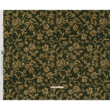 Cotton Crepe - Forest Green and Muted Gold Ornate Floral Vines - Mood Exclusive Gilded Vines Print