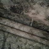 Cotton Crepe - Dark Green and Gray Floral Mesh - Mood Exclusive Dewdrop Dance Print