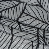 Cotton Crepe - Black and White Embroidered Net Leaves - Mood Exclusive Terrestrial Tesserae Print