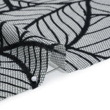 Cotton Crepe - Black and White Embroidered Net Leaves - Mood Exclusive Terrestrial Tesserae Print