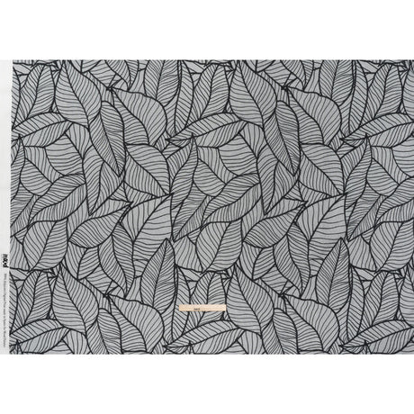 Cotton Crepe - Black and White Embroidered Net Leaves - Mood Exclusive Terrestrial Tesserae Print