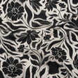 Cotton Crepe - Black and Cream Outlined Flowers - Mood Exclusive Pressed Petals Print