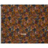 Cotton Crepe - Mustard Yellow, Burgundy and Dark Blue Abstract Watercolor - Mood Exclusive Flowing Horizons Print