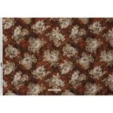 Cotton Crepe - Red Ochre, Beige and Cream Distressed Roses and Frames - Mood Exclusive Gilded Memory Print