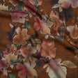 Cotton Crepe - Warm Brown, Pink and Green Abstracted Florals - Mood Exclusive Botanic Breeze Print