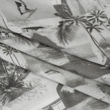 Cotton Crepe - Black, White and Gray Beach Scenes Patchwork - Mood Exclusive Seaside Snapshots Print