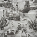 Cotton Crepe - Black, White and Gray Beach Scenes Patchwork - Mood Exclusive Seaside Snapshots Print
