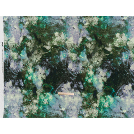 Slubbed Gauzy Cotton Woven - Blue, Green and Lavender Abstract Painting - Mood Exclusive Celestial Drift Print