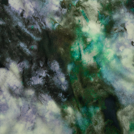 Slubbed Gauzy Cotton Woven - Blue, Green and Lavender Abstract Painting - Mood Exclusive Celestial Drift Print