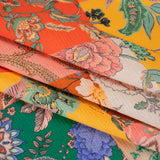 Slubbed Gauzy Cotton Woven - Orange, Pink and Yellow Paisley and Floral Patchwork - Mood Exclusive Petal Patchwork Print