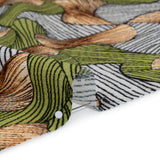 Slubbed Gauzy Cotton Woven - Green, Brown and White Abstract - Mood Exclusive Tantric Tessellations Print