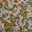 Slubbed Gauzy Cotton Woven - Green, Brown and White Abstract - Mood Exclusive Tantric Tessellations Print