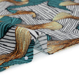 Slubbed Gauzy Cotton Woven - Blue, Brown and White Abstract - Mood Exclusive Tantric Tessellations Print
