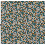 Slubbed Gauzy Cotton Woven - Blue, Brown and White Abstract - Mood Exclusive Tantric Tessellations Print