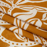 Slubbed Gauzy Cotton Woven - Orange Ochre and Cream Vines - Mood Exclusive Sandswept Tangle Print