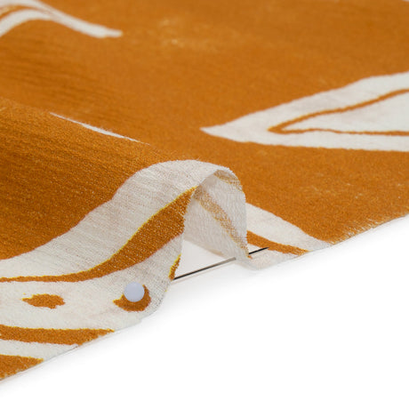 Slubbed Gauzy Cotton Woven - Orange Ochre and Cream Vines - Mood Exclusive Sandswept Tangle Print