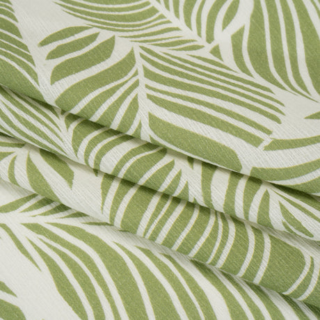 Slubbed Gauzy Cotton Woven - Green and White Leaves - Mood Exclusive Spring Sonnet Print