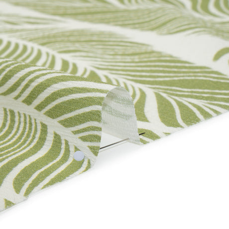 Slubbed Gauzy Cotton Woven - Green and White Leaves - Mood Exclusive Spring Sonnet Print