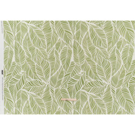 Slubbed Gauzy Cotton Woven - Green and White Leaves - Mood Exclusive Spring Sonnet Print