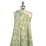 Slubbed Gauzy Cotton Woven - Green and White Leaves - Mood Exclusive Spring Sonnet Print