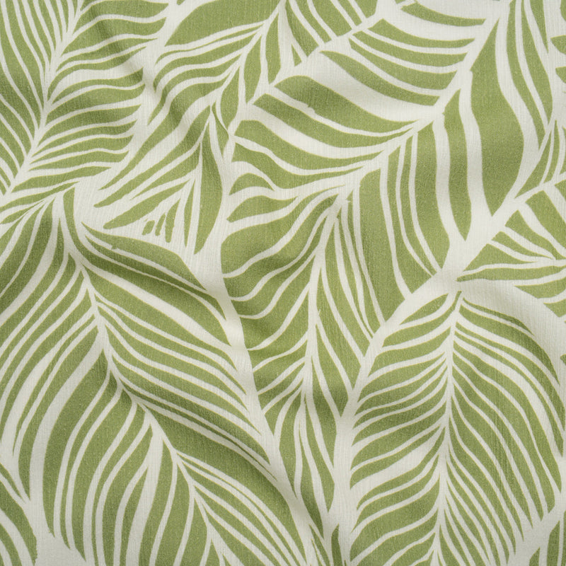 Slubbed Gauzy Cotton Woven - Green and White Leaves - Mood Exclusive Spring Sonnet Print