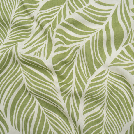 Slubbed Gauzy Cotton Woven - Green and White Leaves - Mood Exclusive Spring Sonnet Print