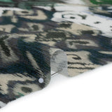 Slubbed Gauzy Cotton Woven - Dark Blue, Seafoam and Beige Ikat Geometrics - Mood Exclusive Atlantis Etchings Print