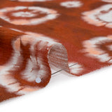 Slubbed Gauzy Cotton Woven - Red, Peach and White Tie Dye Flowers - Mood Exclusive Dandelion Daydream Print