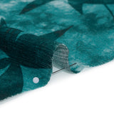 Slubbed Gauzy Cotton Woven - Teal and Turquoise Leaves on Tie Dye - Mood Exclusive Submerged Serenity Print