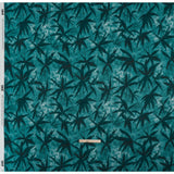 Slubbed Gauzy Cotton Woven - Teal and Turquoise Leaves on Tie Dye - Mood Exclusive Submerged Serenity Print