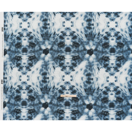 Slubbed Gauzy Cotton Woven - Denim Blue and White Tie Dye - Mood Exclusive Rorschach Revelations Print