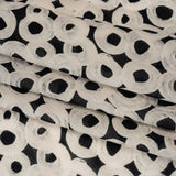 Crinkled Cotton Gauzy Woven - Black and White Painted Circles - Mood Exclusive The Space Between Print