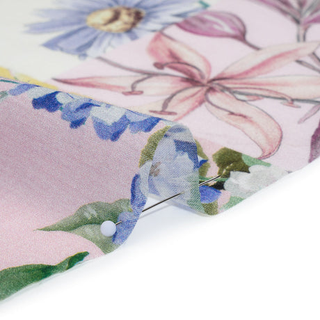Crinkled Cotton Gauzy Woven - Mauve, Lilac and Muted Green Floral Patchwork - Mood Exclusive Whispering Wind Print