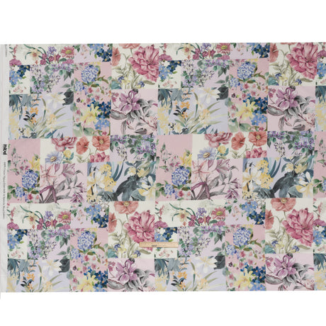 Crinkled Cotton Gauzy Woven - Mauve, Lilac and Muted Green Floral Patchwork - Mood Exclusive Whispering Wind Print