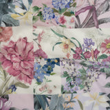 Crinkled Cotton Gauzy Woven - Mauve, Lilac and Muted Green Floral Patchwork - Mood Exclusive Whispering Wind Print