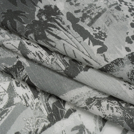 Crinkled Cotton Gauzy Woven - Grayscale Vacation Photos Patchwork - Mood Exclusive Memory Montage Print