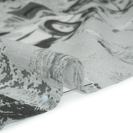 Crinkled Cotton Gauzy Woven - Grayscale Vacation Photos Patchwork - Mood Exclusive Memory Montage Print