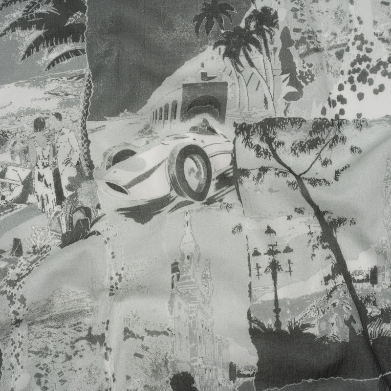 Crinkled Cotton Gauzy Woven - Grayscale Vacation Photos Patchwork - Mood Exclusive Memory Montage Print