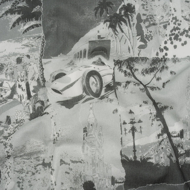 Crinkled Cotton Gauzy Woven - Grayscale Vacation Photos Patchwork - Mood Exclusive Memory Montage Print